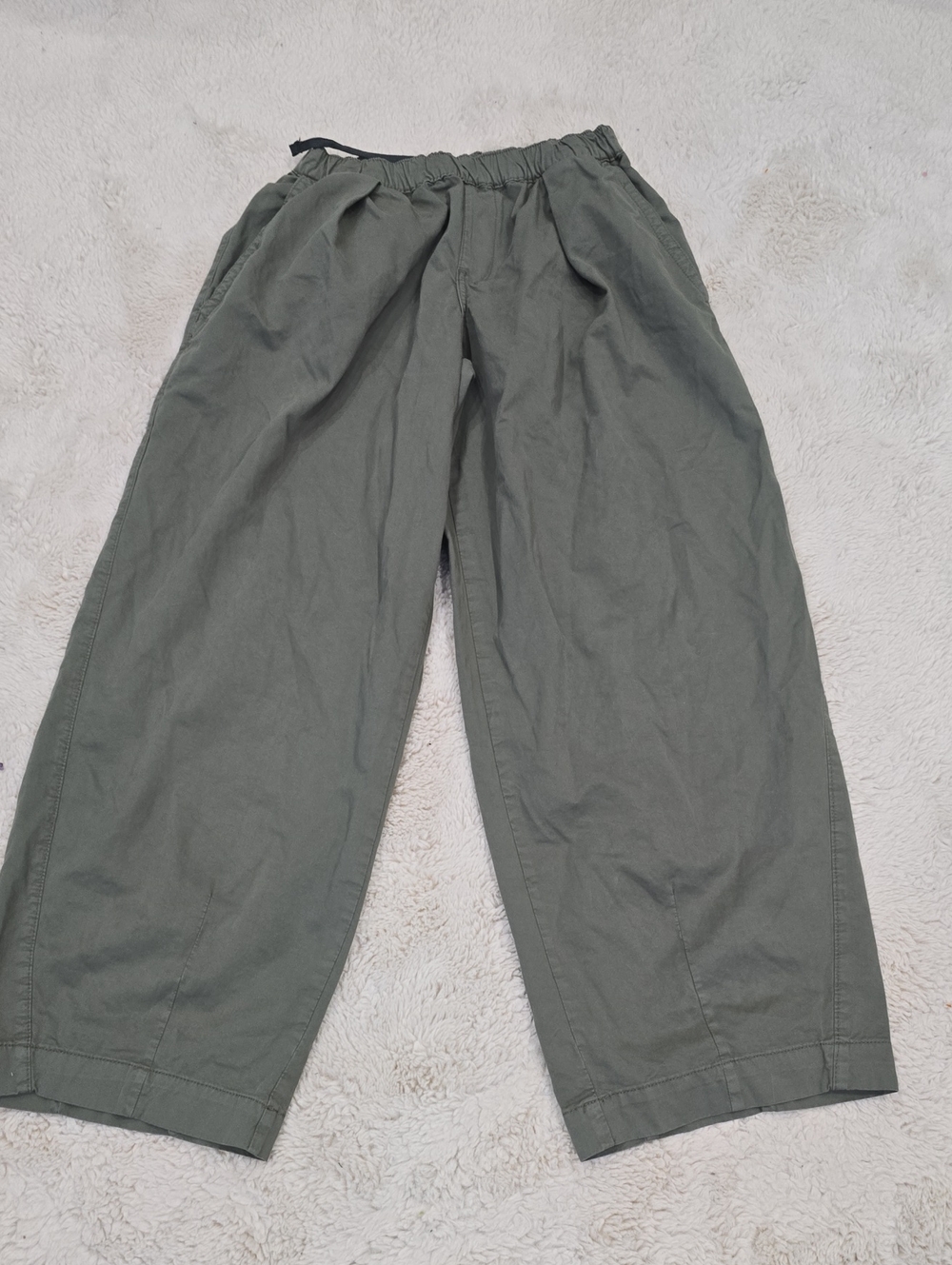 BDG Men's Wide-Leg Olive Cargo Pants with Drawstring Waist (Size Unknown)